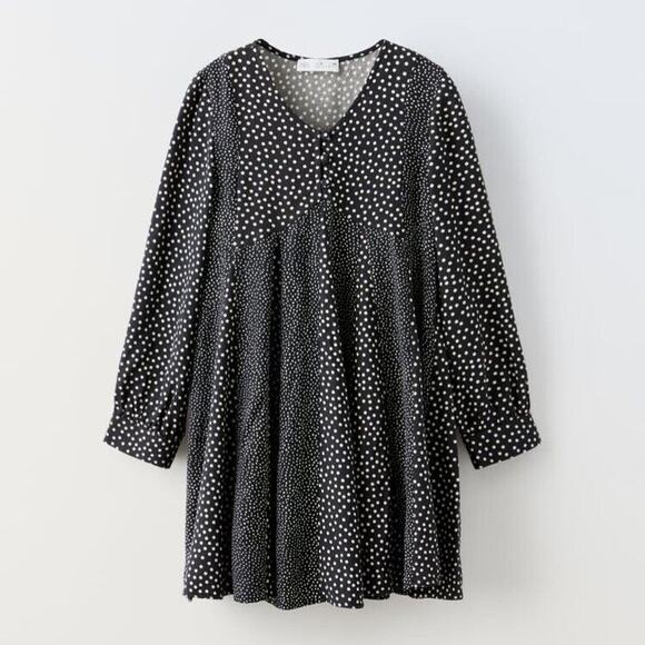 Zara Girls Black And White Polka Dot Dress, Size 10 years - Picture 1 of 5